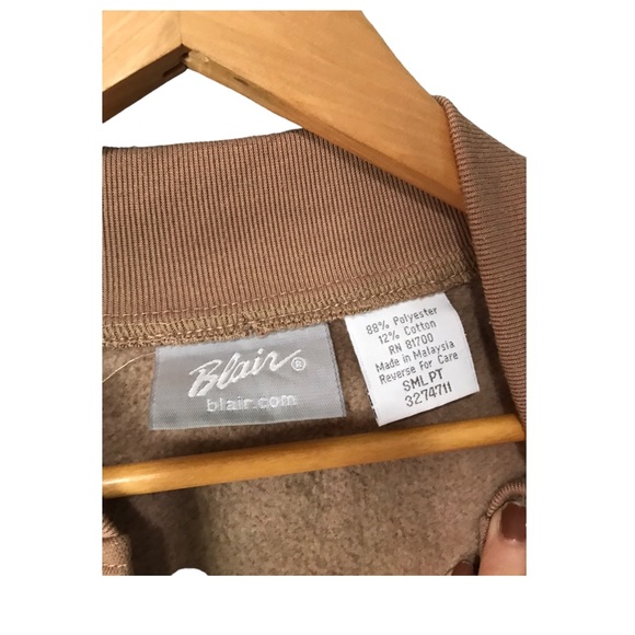 Blair | tan Brown vintage button up bomber jacket neutral jacket - Picture 7 of 7